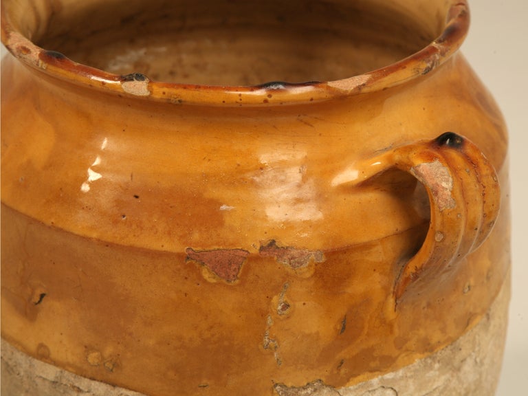 Terracotta Original Antique French Confit Pot w/Gorgeous Carmel Gold Glaze