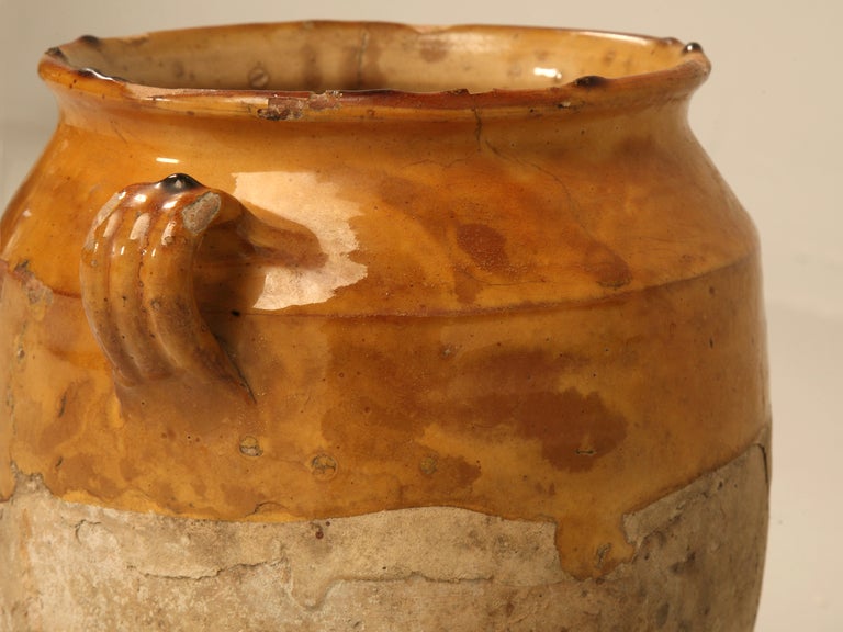 Original Antique French Confit Pot w/Gorgeous Carmel Gold Glaze 1