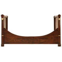 Circa 1850 Antique French Empire Flame Mahogany Day Bed 11