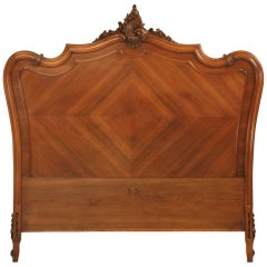 Antique French Walnut Rococo Headboard-Queen Conversion Candidate