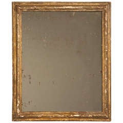 Circa 1800 Rustic Original Antique French Gilded Mirror with Heavy Patination* 10