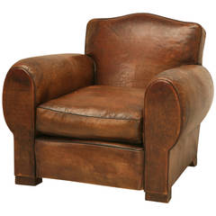 C1930's French Leather Club Chair