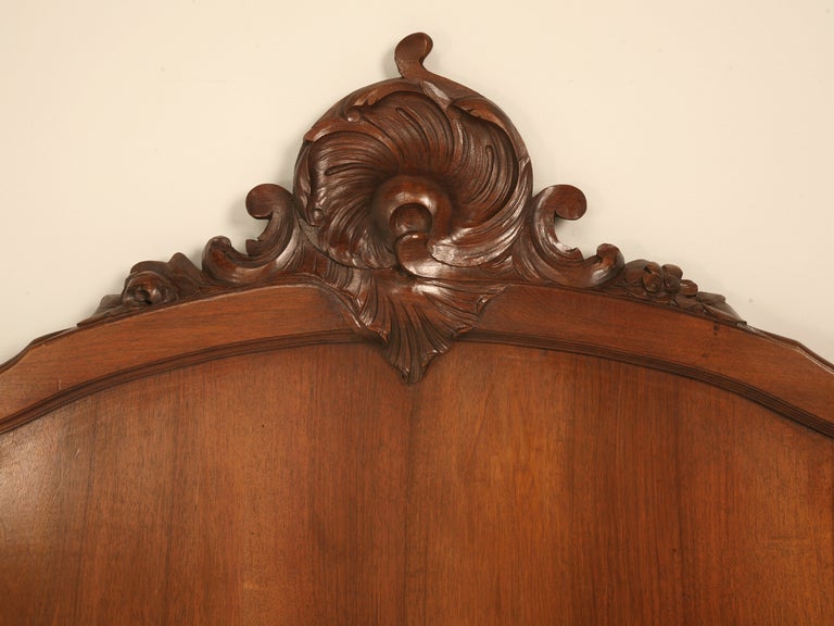 Scrumptious carvings centered up top provide a stunning focal point on these antique headboards. Usually built as 3/4 or full size beds, we have modified many to queen and several to king over the past 20 years. Normally included with the purchase