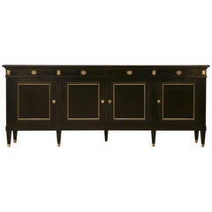 Ebonized Vintage French Directoire Style 4 Drawer over 4 door Buffet