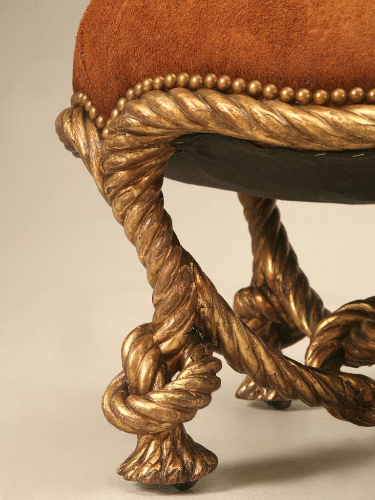 19th Century Antique French Carved and Gilded Knotted 