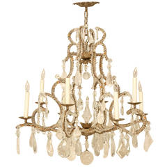 Vintage Rock Quartz and Crystal Chandelier