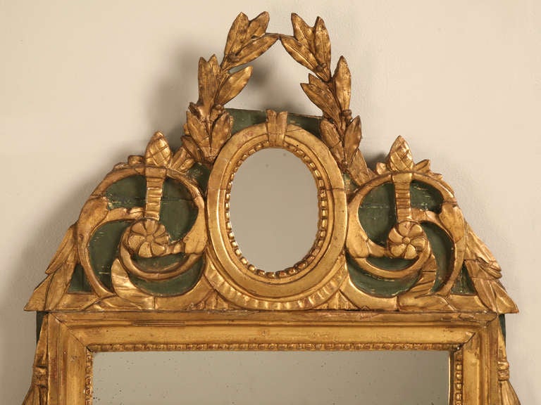 French 18th Century Original Paint and Gilt Mirror