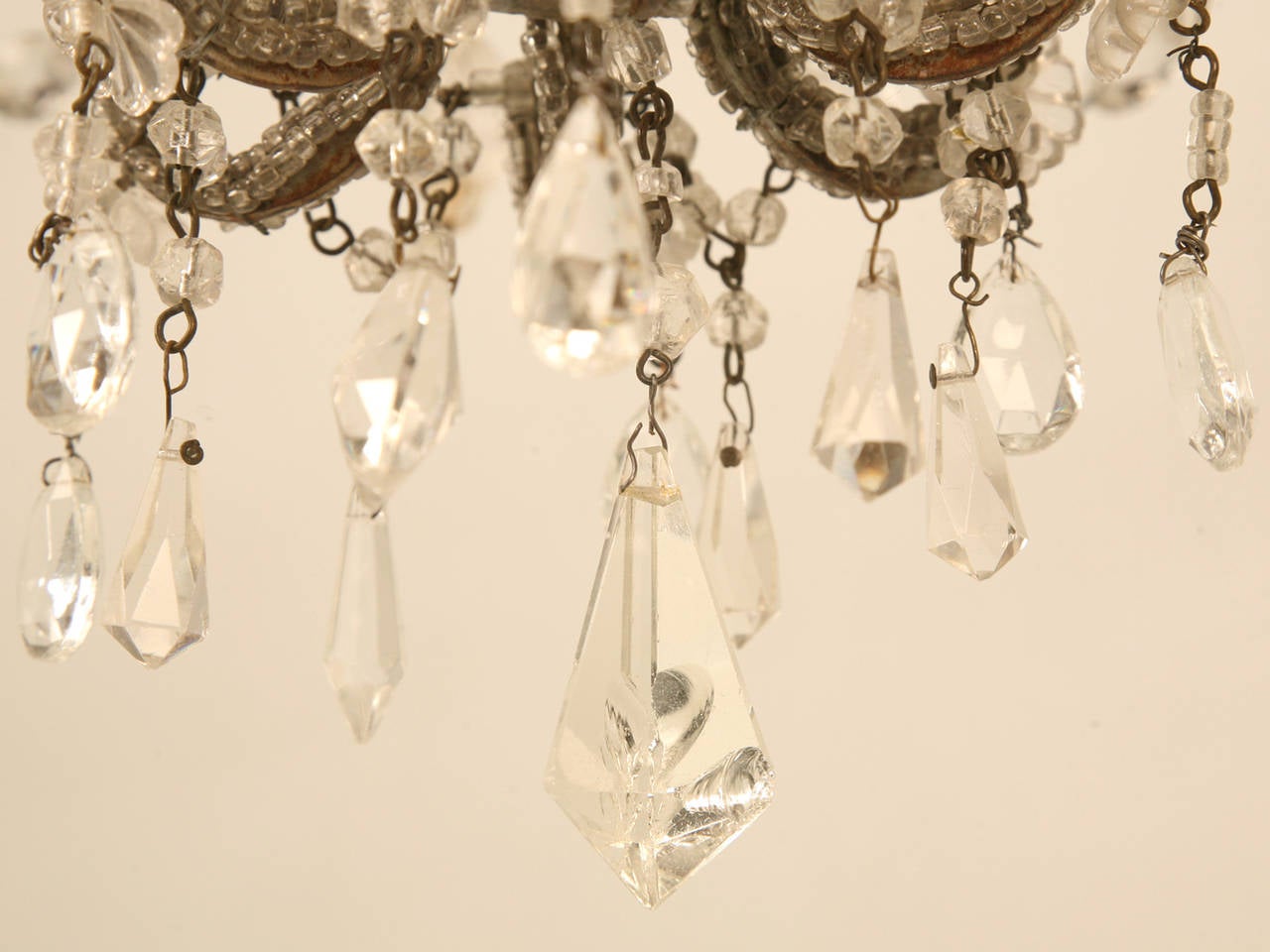 Lustre vintage en perles et cristal en vente 2