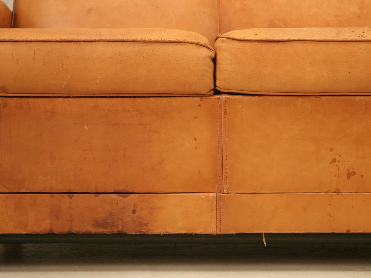 French Deco Leather Sofa Converts into a Bed 4
