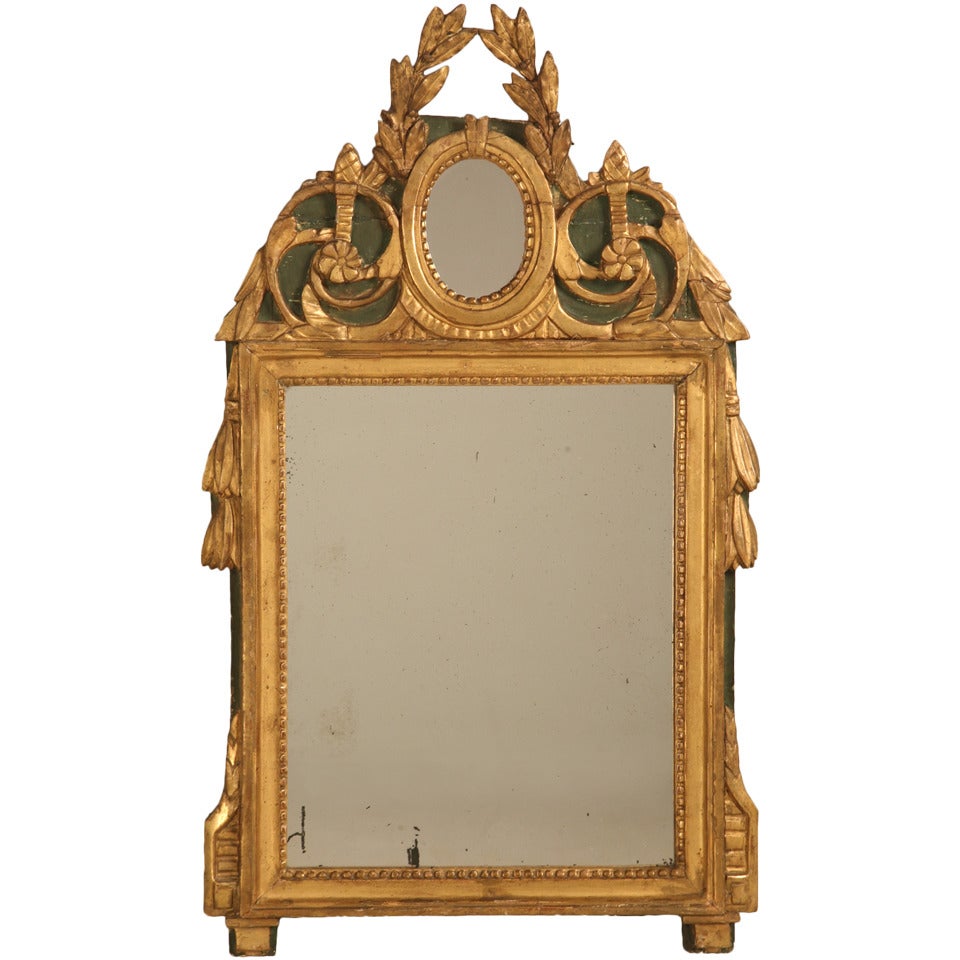 18th Century Original Paint and Gilt Mirror