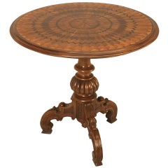 19th Century Hand Inlaid Pedestal Table