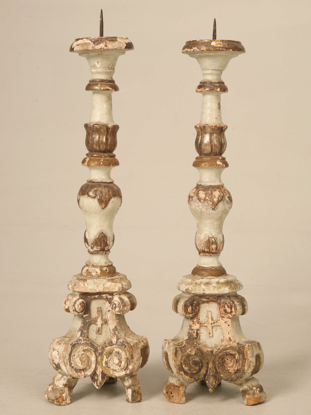 Pair of 18th Century Italian Altar Prickets