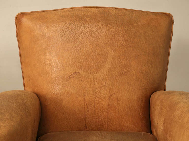 French Leather Club Chairs Suite of (4) In Good Condition In Chicago, IL