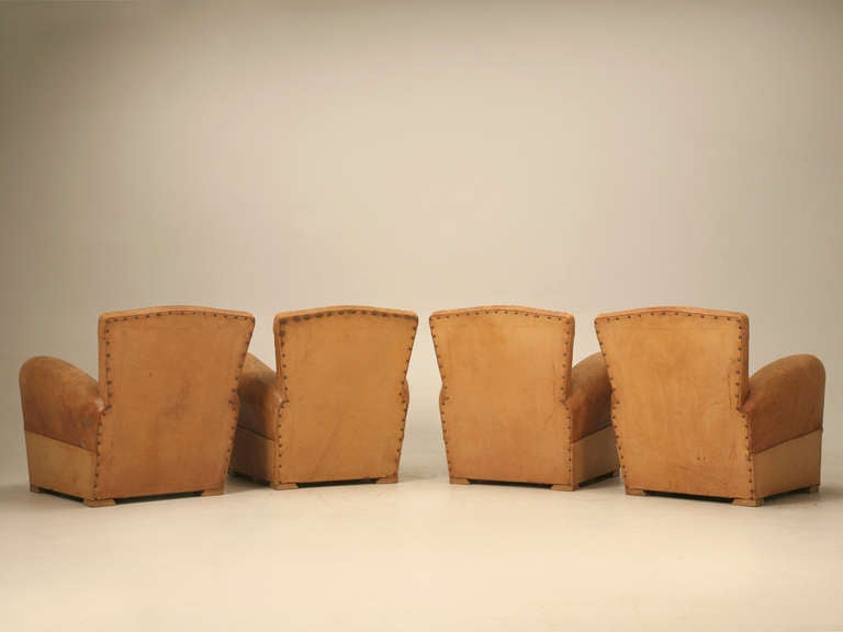 French Leather Club Chairs Suite of (4) 5