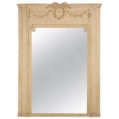 Antique French Mirror in Old Paint and Original Glass