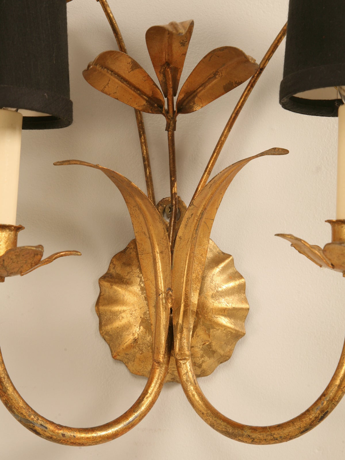 Pair of Vintage French Palm Leaf Sconces 6