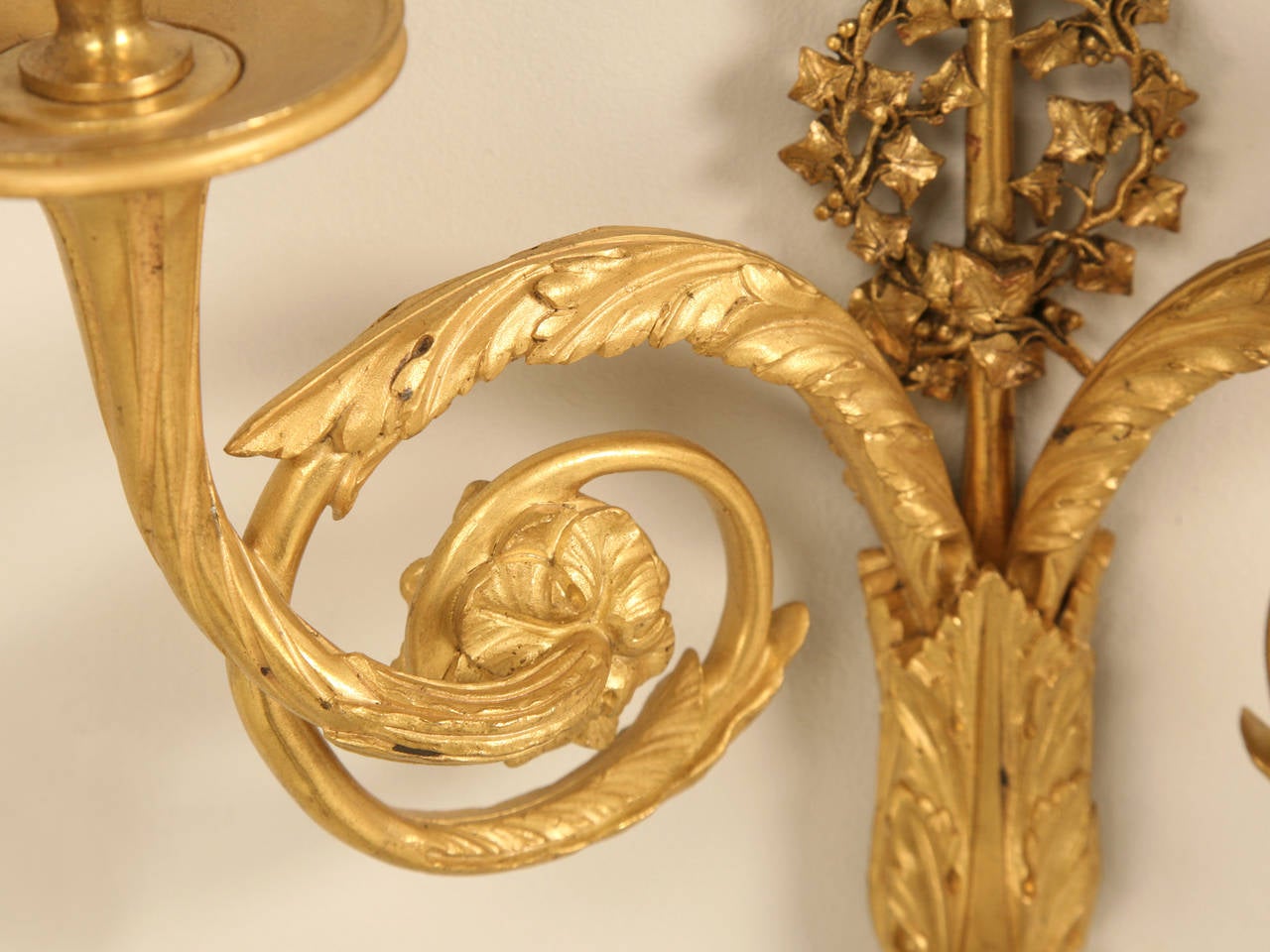 Mid-20th Century Vintage French Solid Brass Sconces
