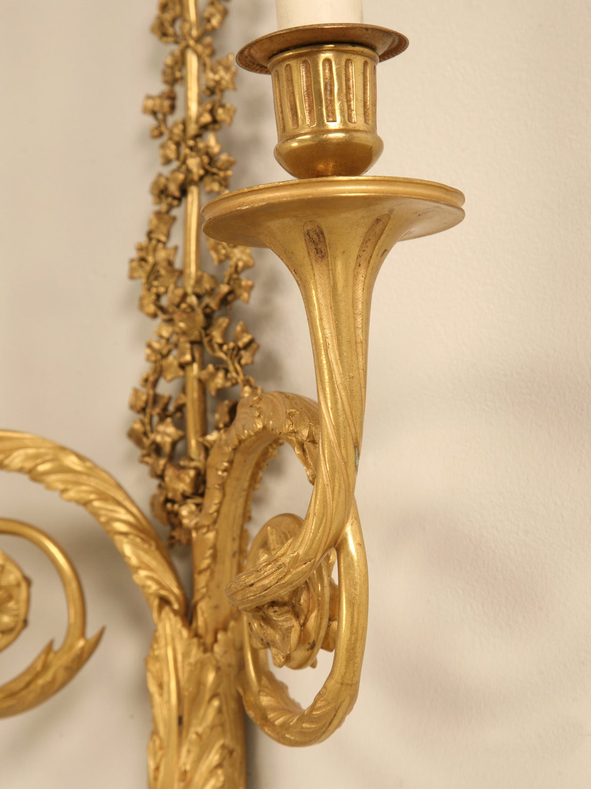 Vintage French Solid Brass Sconces 3