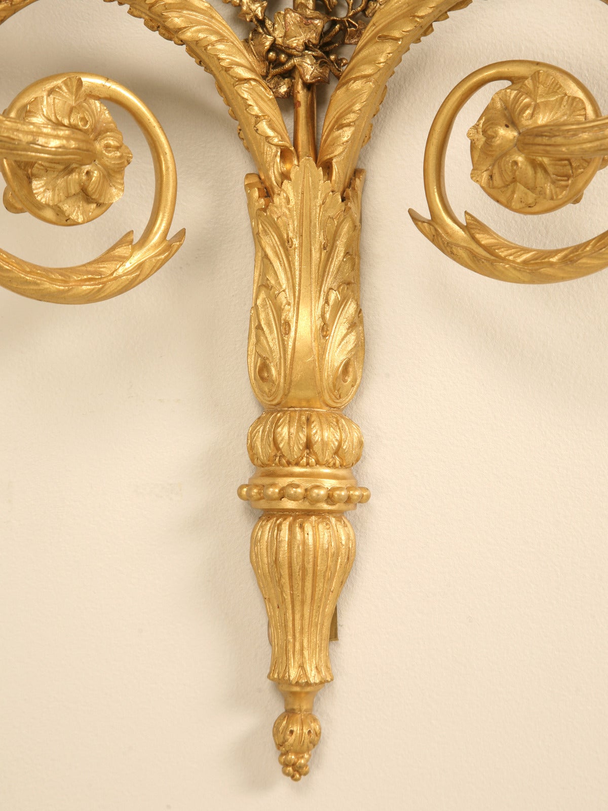 Vintage French Solid Brass Sconces 5