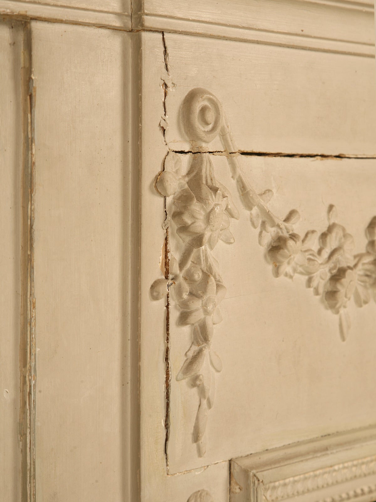 Late 19th Century Antique French Mirror in Old Paint and Original Glass