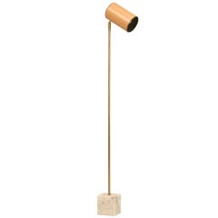 Awesome Modern Articulated Leather, Marble & Brass Reading Lamp with Pizazz