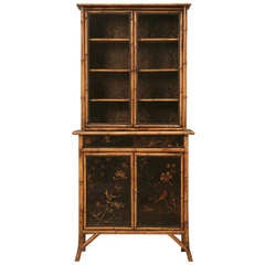 Circa 1890 English Chinoiserie Bamboo Cabinet