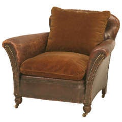 fauteuil club anglais 1900-1915 en cuir original