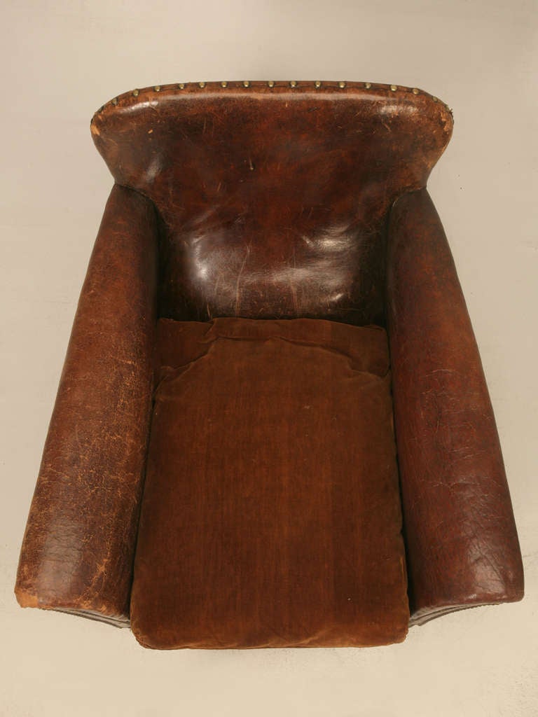 Arts and Crafts 1900-1915 English Original Leather Club Chair