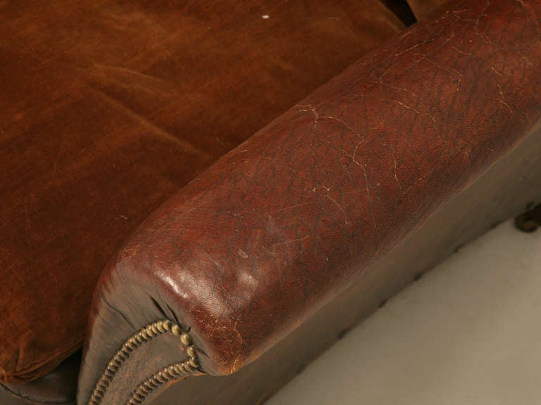 1900-1915 English Original Leather Club Chair 1