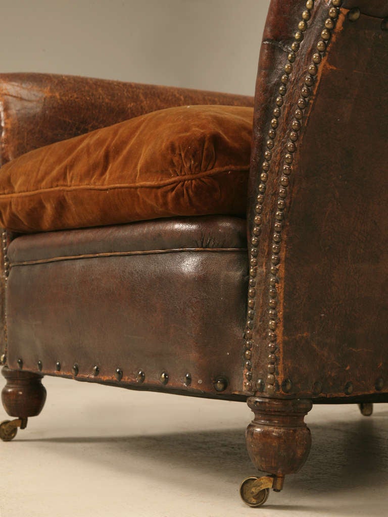 1900-1915 English Original Leather Club Chair 3