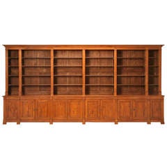 c1900 French Bookcase Unrestored Over 17' Long