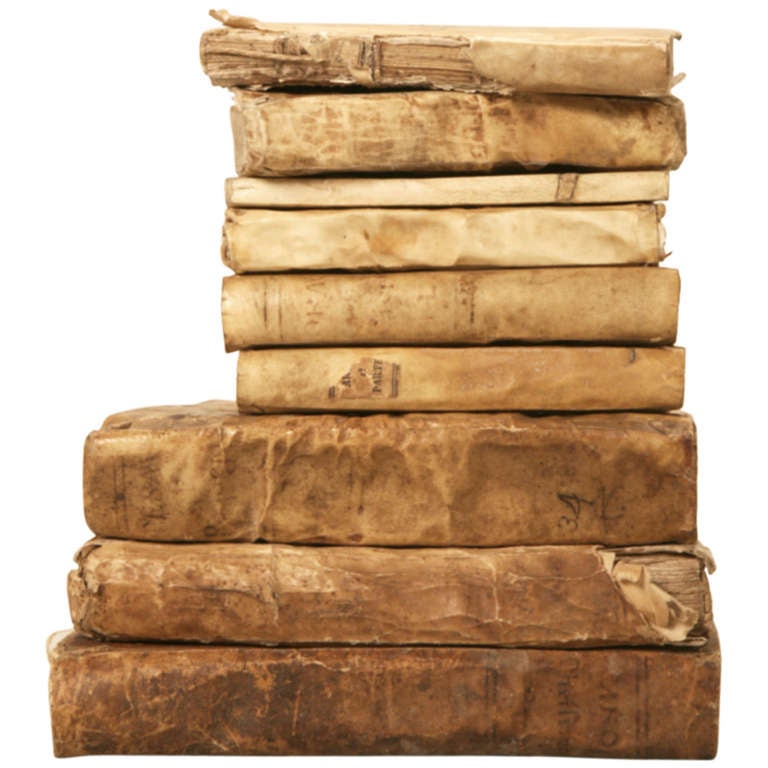Circa 16041880 Original Latin and Spanish Vellum Bound Books For Sale