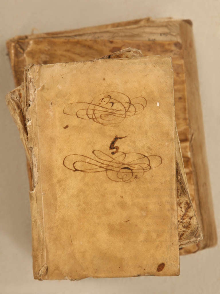 Circa 16041880 Original Latin and Spanish Vellum Bound Books For Sale