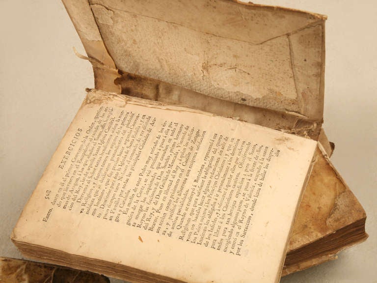 Circa 16041880 Original Latin and Spanish Vellum Bound Books For Sale