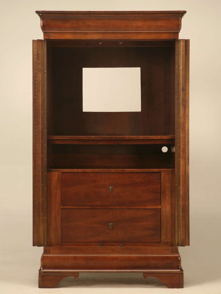 Late 20th Century Vintage American Cherry Louis Philippe Style Armoire by Mt. Airy