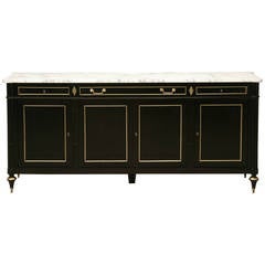 Antique Directoire Style Ebonized Mahogany Buffet 8