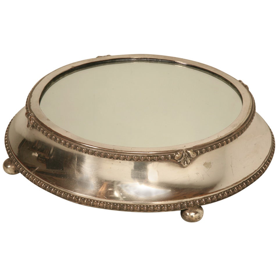 English Antique Silver Plated Mirror Plateau by Fenton Bros. Ltd