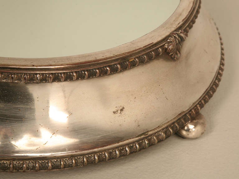 19th Century English Antique Silver Plated Mirror Plateau by Fenton Bros. Ltd