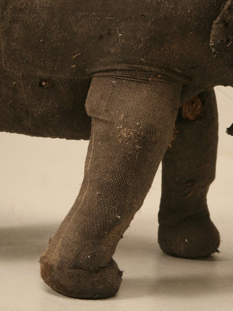 Antiquité française Child Childs Stuffed Elephant circa early 1900's Unrestored 2