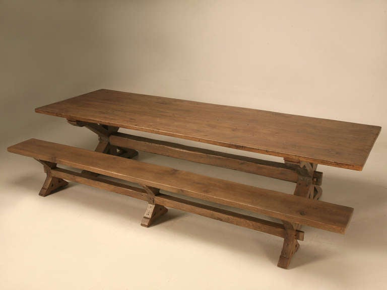 Contemporary Custom-Made Reclaimed Oak Dining Table in a Pickled Grey Finish in Any Dimension For Sale
