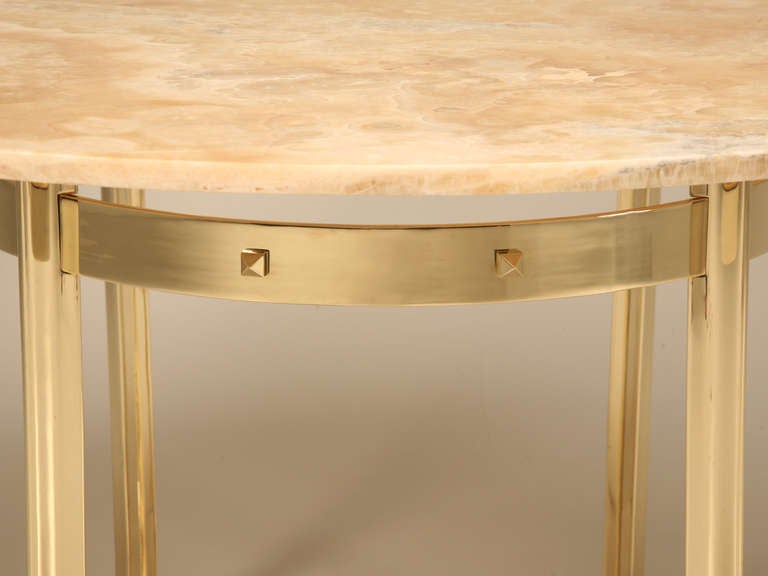 Custom Made Modern Brass & Onyx Dining Table 4