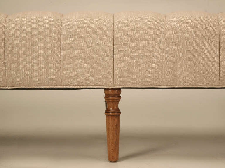 Button Tufted Bench Made to Order in Any Dimension by Old Plank  For Sale 1