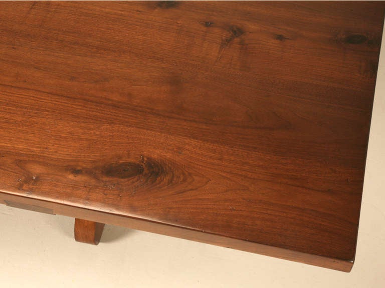 American Magnificent Custom Walnut Dining Table with Leaves For Sale