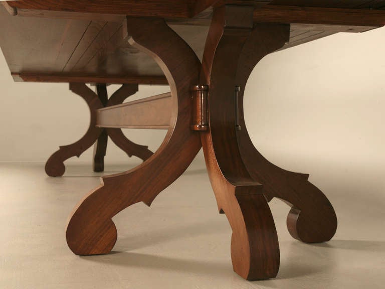 Magnificent Custom Walnut Dining Table with Leaves For Sale 3