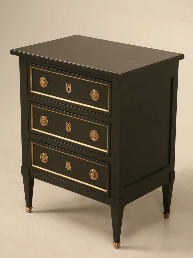 American Ebonized Mahogany Directoire Style Nightstand For Sale