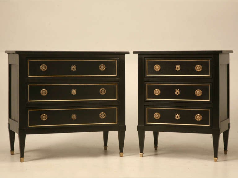 Ebonized Mahogany Directoire Style Nightstand For Sale 5