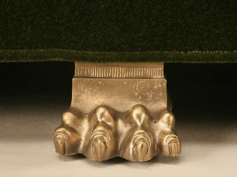 Custom Hand-Made Sofa in Any Dimension with Brass Lion Paw Feet with Horsehair In New Condition For Sale In Chicago, IL