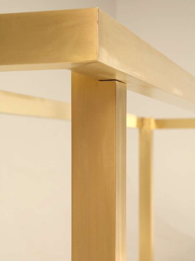 Contemporary Custom Brass Console Table