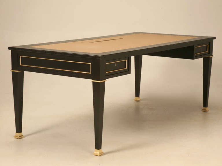 Ebonized Mahogany French Directoire Style Desk Hand-Crafted in Chicago Any Size For Sale 2