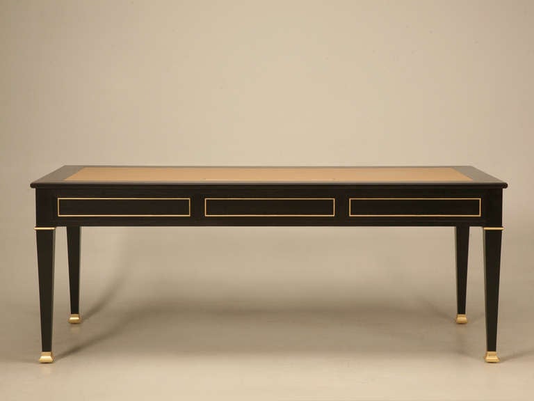 Ebonized Mahogany French Directoire Style Desk Hand-Crafted in Chicago Any Size For Sale 3